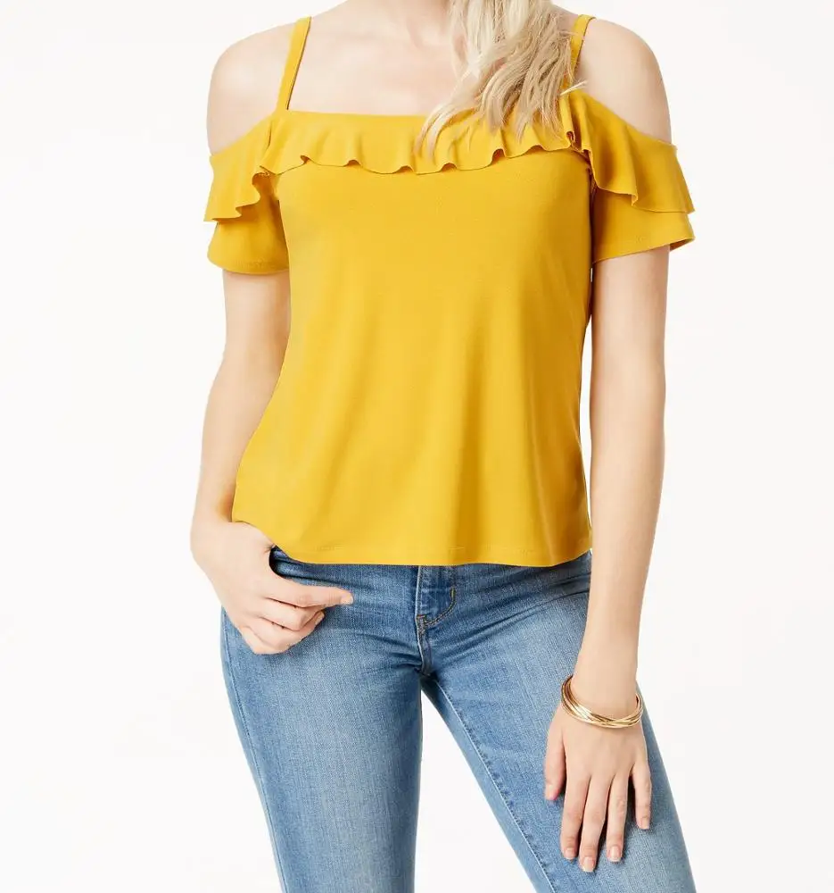 yellow casual tops