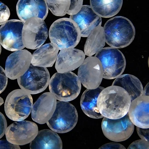 AAA 3MM Rainbow Moonstone Round Faceted Loose Gems Top Quality Blue Fire Rainbow Moonstone Round Cut Gems Natural Calibrated Moonstone