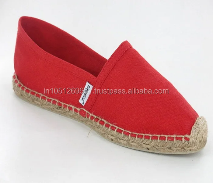 Attractive Red Color Espadrille Shoes Wholesale Price Men's Wear Solid