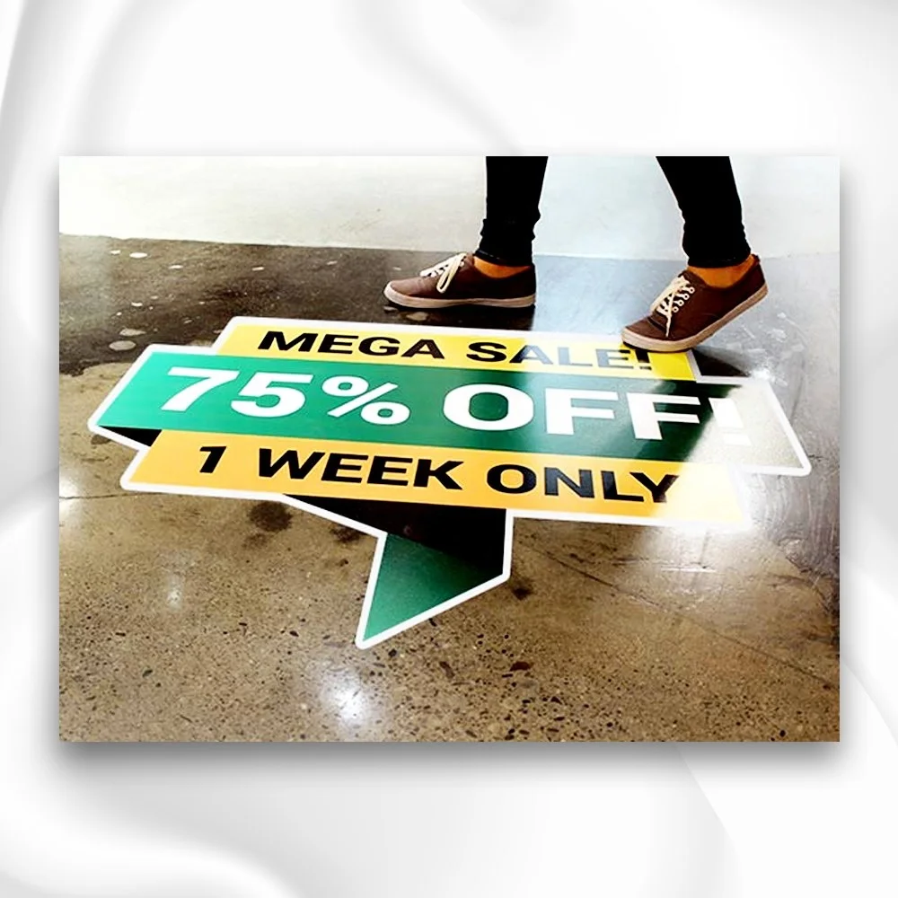 Custom UV Printed Floor Vinyl Decal Sticker Premium Quality Customized Design Options Waterproof & anti-slip vinyl / PVC