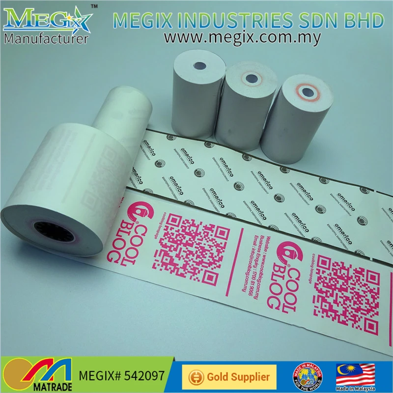 1 Color Printed 57mm 80mm Thermal Paper Roll With Flexor Printing Machine View 57mm Cash Register Paper Megix Product Details From Megix Industries Sdn Bhd On Alibaba Com