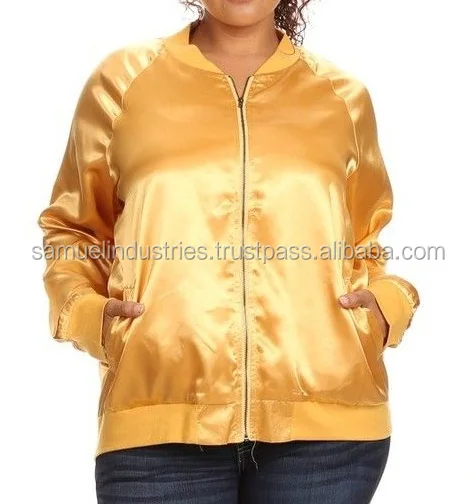 gold satin baseball jacket
