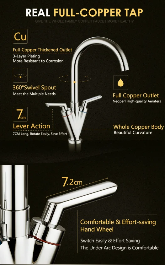 Modern Brass Kitchen Tap - Black manufacture