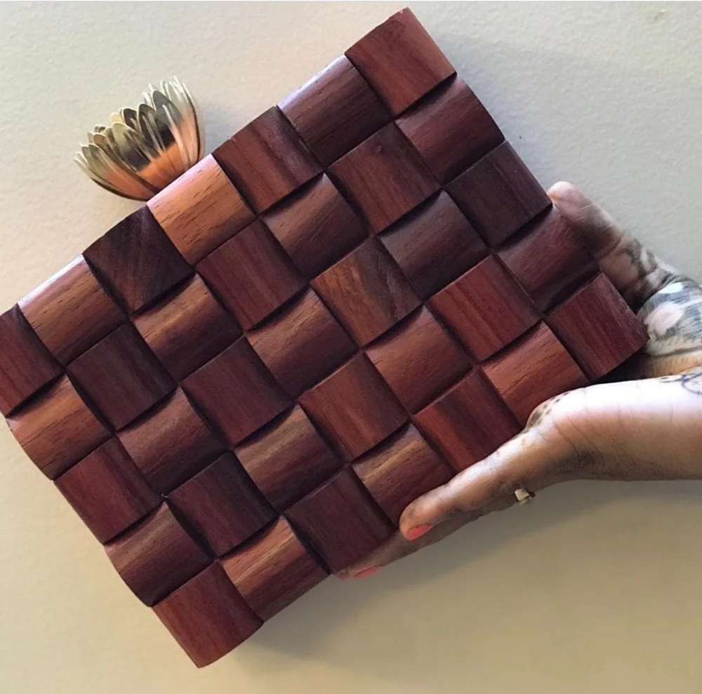 Acacia Wooden Clutch Purse with Detachable Chain Bridal Clutch Handmade