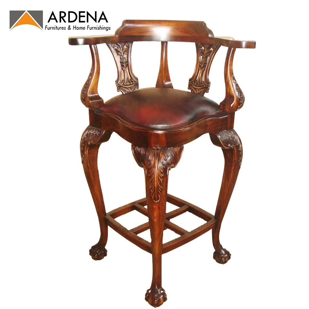 
 Антикварный высокий барный стул среднего века из массива дерева Коммерческая Мебель Индонезия  