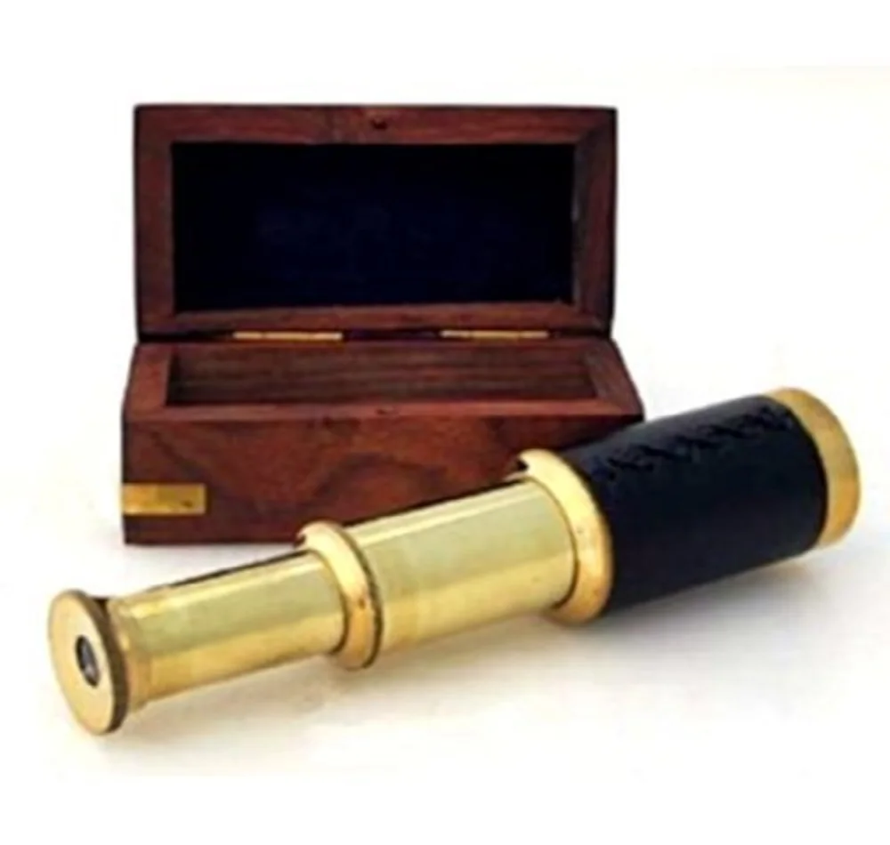 Brass Vintage Marine Telescope Gift Item Antique Maritime With wooden box 