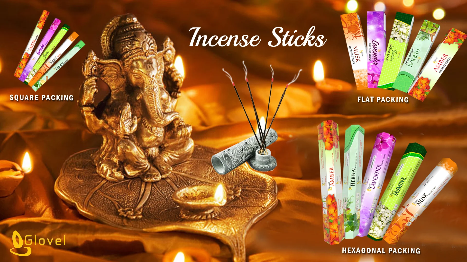 Superior Quality Perfumed Incense Sticks In Flat Box Packing With 20