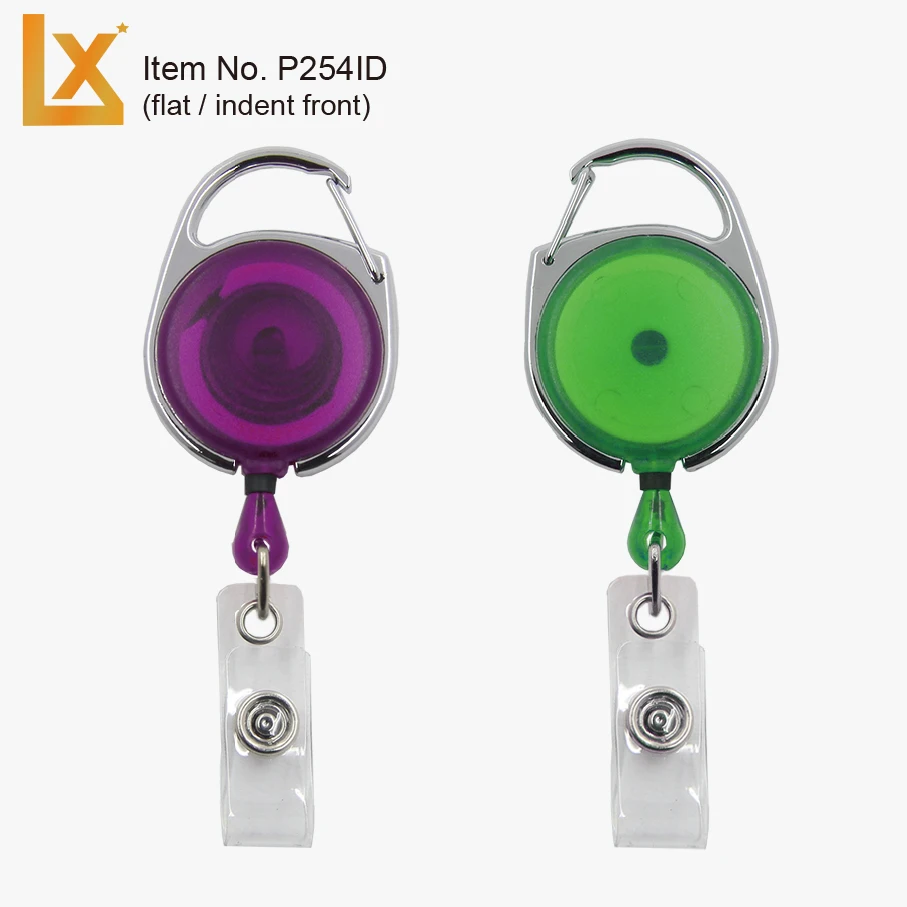 Retractable Badge Reel Retractable Badge Holder Lanyard Carabiner -   Hong Kong