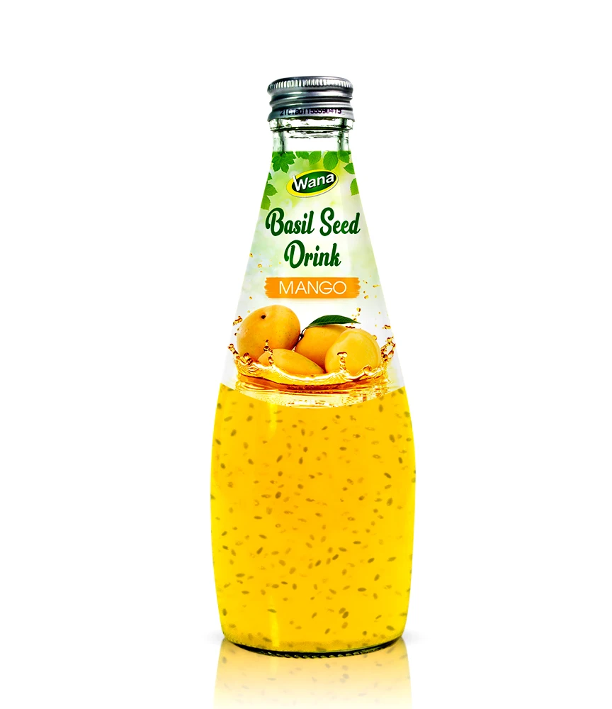 
Смесь семян базилика с соком в стеклянной бутылке-завод OEM 