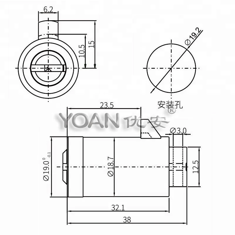 High Security Brass Computer Dimple Key Cylinder Lock for Snack Drink Soda Water Vending Machine Dispenser Wrecker Trailer Locks