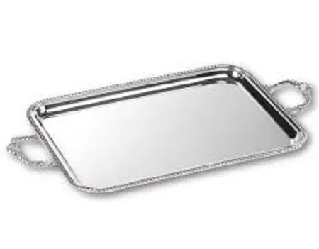 Silver Plated Brass Serving Tray with Handle