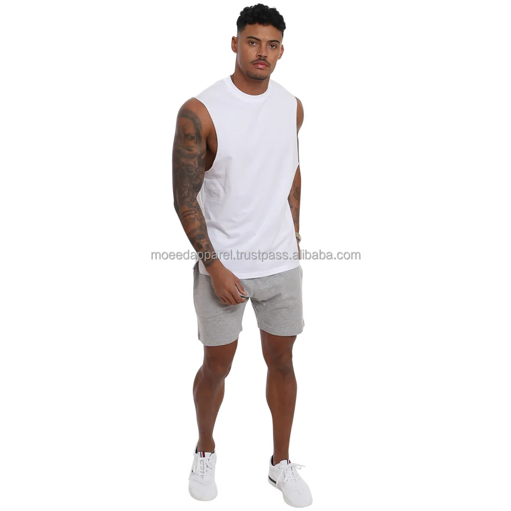 plain white muscle tee