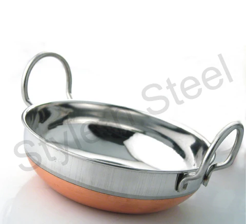 Restaurant Serving Dish Copper Balti Serving Dish Stainless Steel Serving Dishes With Lid Factory Outlet