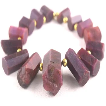 Faceted Pencil Shape Natural Rough Red Ruby