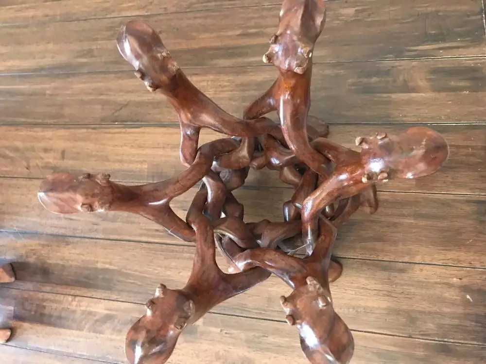 Camel Shape Leg Stand with Bowl, Handmade Decorative Wooden Leg Camel Stand Basket Holder, Handcrafted Wood Camel Head Leg Stand