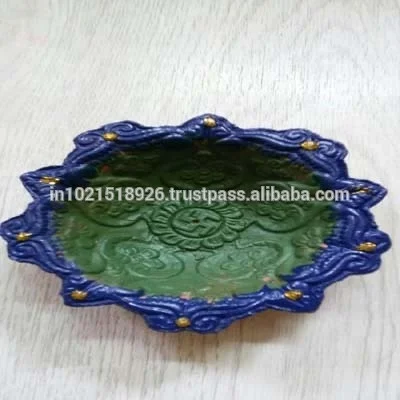 Красочная и декоративная глиняная скульптура Diya Diwali уникальная модель узора