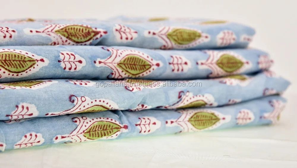 Indian handmade natural hand block printed cotton jaipuri art dressmaking sewing apparel craft fabric