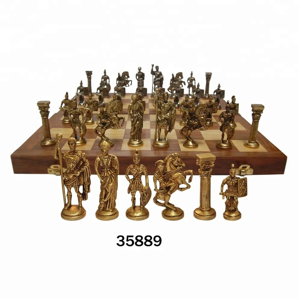 brass chess set
