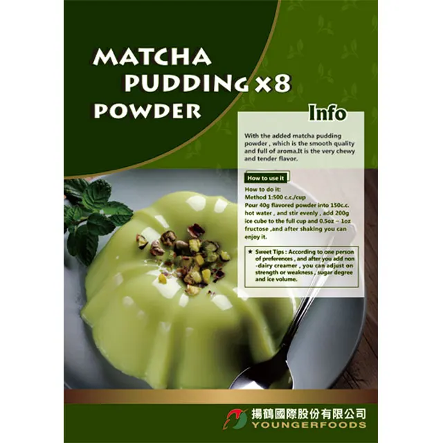 Taiwan Bubble Tea Topping Matcha Pudding Powder