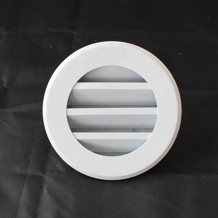 HVAC System Anodized Outdoor Air Outlet Circular External Air Vent Cover Round Aluminum Waterproof Louvers with Screen Mesh