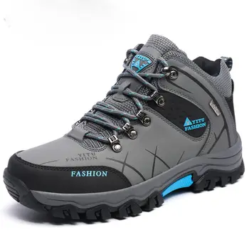 Men's Hiking Boots Trekking Shoes Anti-collision Mid Heel Non-slip ...