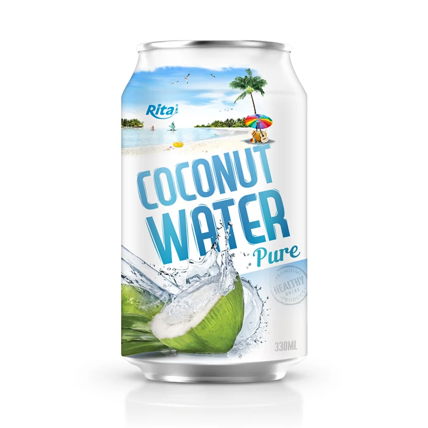100% Fresh Coconut Water Factories Exporters 330ml Pure Coconut Water Free Sample Gluten Free Vietnam Product High Quality