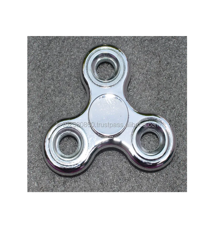 Hand spinner Tri-Spinner Fidget Toy EDC Hand Finger Spinner color Silver 