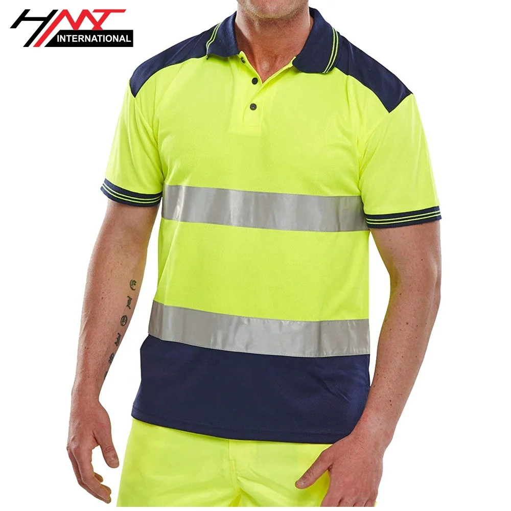 polo shirt with reflective stripes