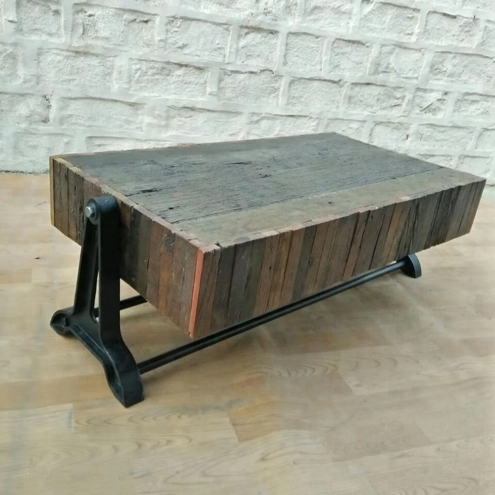 rustic railway sleeper coffee table