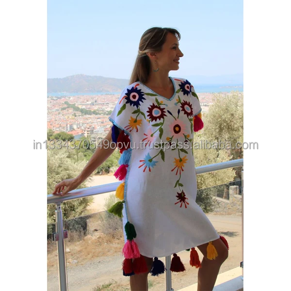 embroidered hippie dress