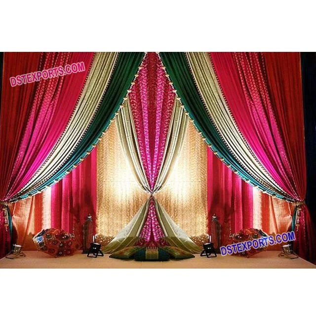 Asian Wedding Stage Backdrop Curtains Indian Wedding Colourful Lehriya  Backdrop Indian Wedding Backdrop Curtains Decoration - Buy Wedding Stage  Embrodried Backdrops,Indian Wedding Mandap Backdrops,Indian Wedding  Backdrops Manufacturer Product on ...