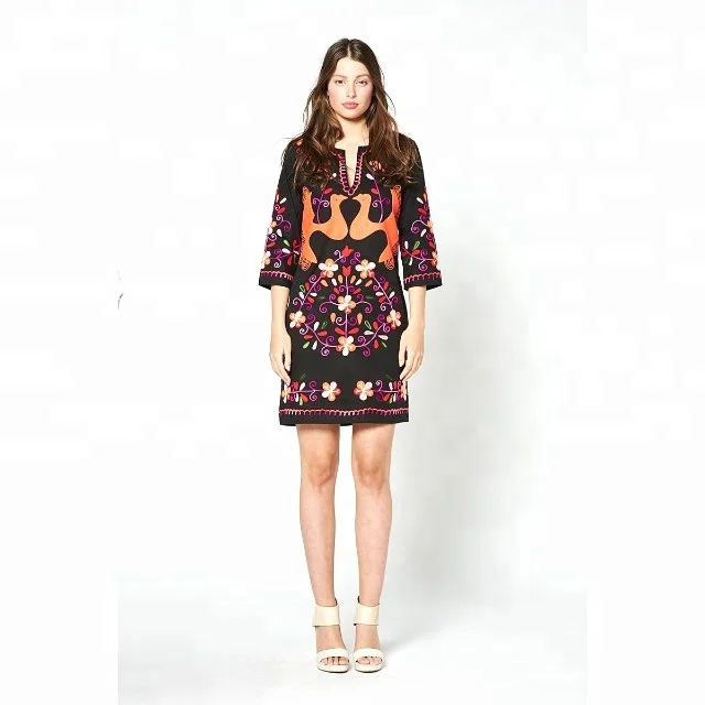 New Look Retro Design Women Dress Tunic Multicolor Embroidered Mexican Sexy  Short Casual Dress 100% Cotton Party Wear Short - Buy Embroidered Mexican  Tunic,Mexican Casual Dress,Retro Mexican Style Dresses Product on  Alibaba.com