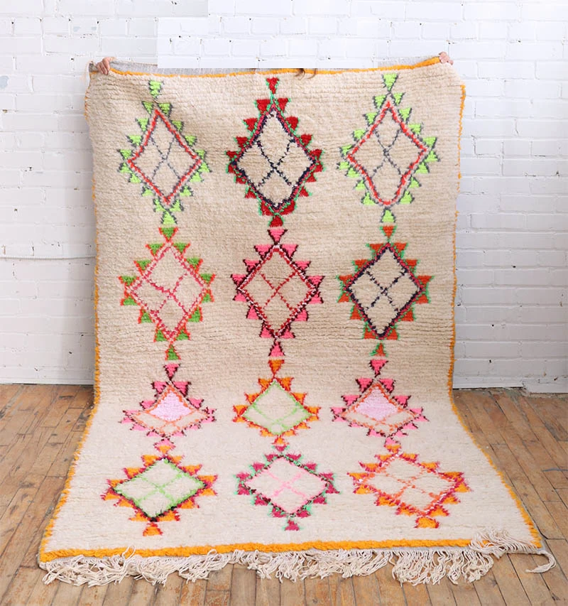vintage moroccan rug wool berber carpet beni ourain rug Moroccan berber rug moroccan style rug Azilal rug
