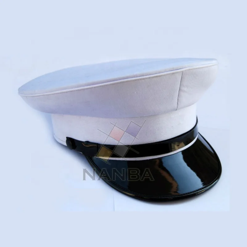 white peaked cap