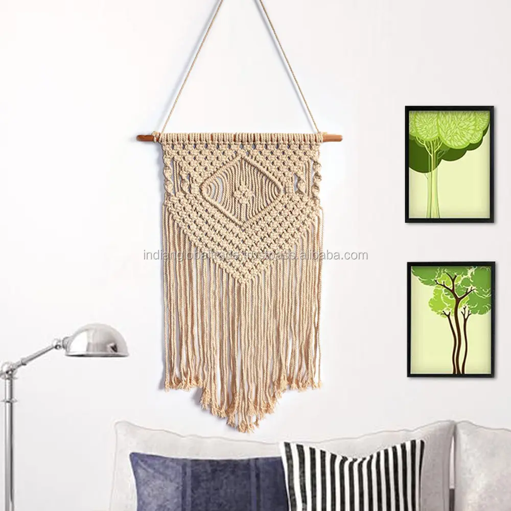 Handmade Bohemian Macrame Cotton Woven Wall Hanging For Living Room,Bed