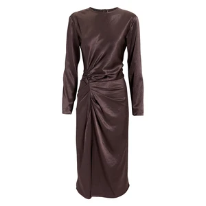 Slim Cheap Maxi Long Sleeve  Satin Dress Knee Length Dresses