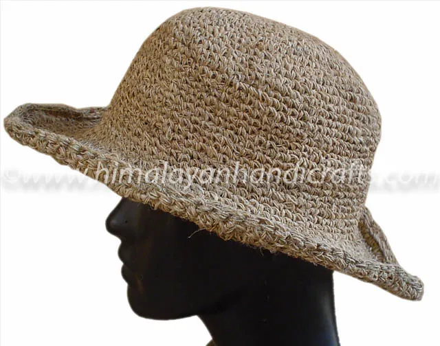 straw hat with wire brim