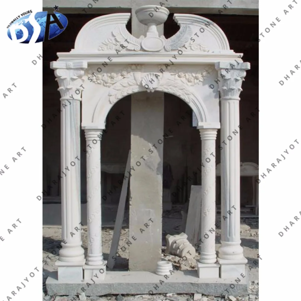 Pure White Marble Door Frame Marble Front Entrance Modern Stylish Door Entrance Front Door With