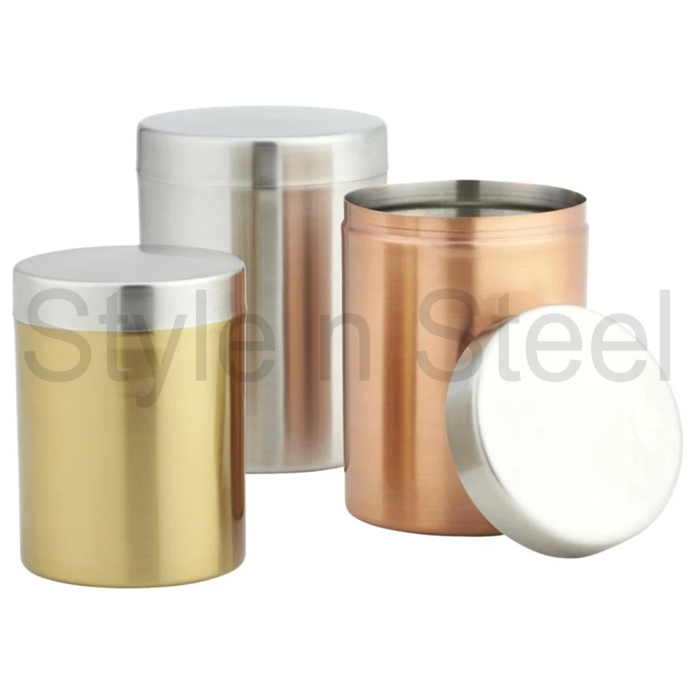 Canister Stainless Steel Luxury Large Capacity Decorative Storage Jars