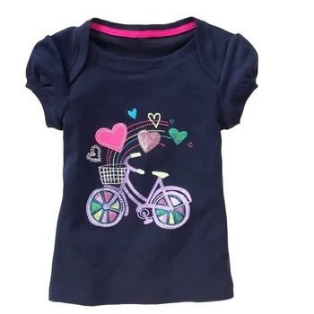 Baby Girls envelope neck t shirt with embroidery Designs New Arrival Trendy Cute Premium Hi Fashion Fancy Apparel Manufacturer