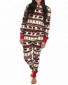 100% cotton long sleeve onesie for women with butt flap ladies one piece flap jack pajama christmas printed jumpsuit fall