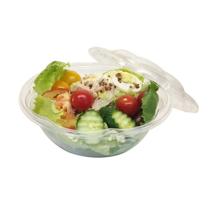 32oz Disposable Recycled Plastic Takeaway Food Container Salad Bowls ...