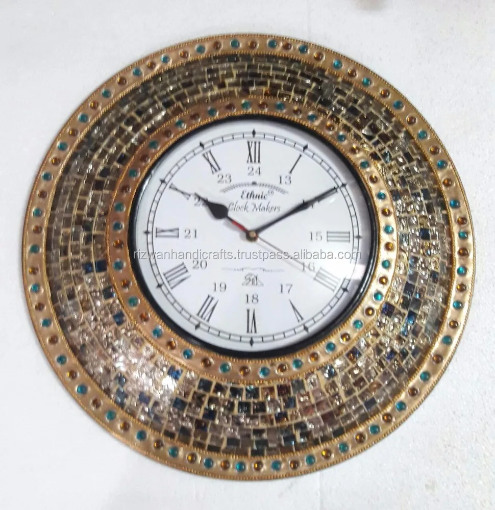 Uniquely Handmade Glass Mosaic Wall Clock Buy Decorative Wall Clock