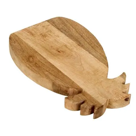 Tabla de cortar en forma de piña, tabla de servir de madera dura