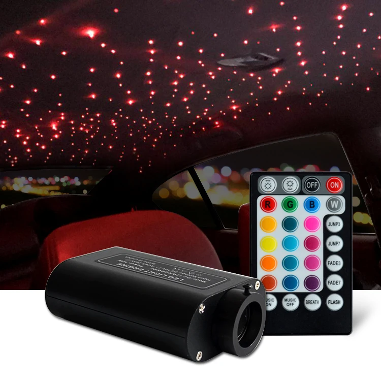 
12W Starlight atmosphere fiber optic light kit with music rhythm control for modified car 