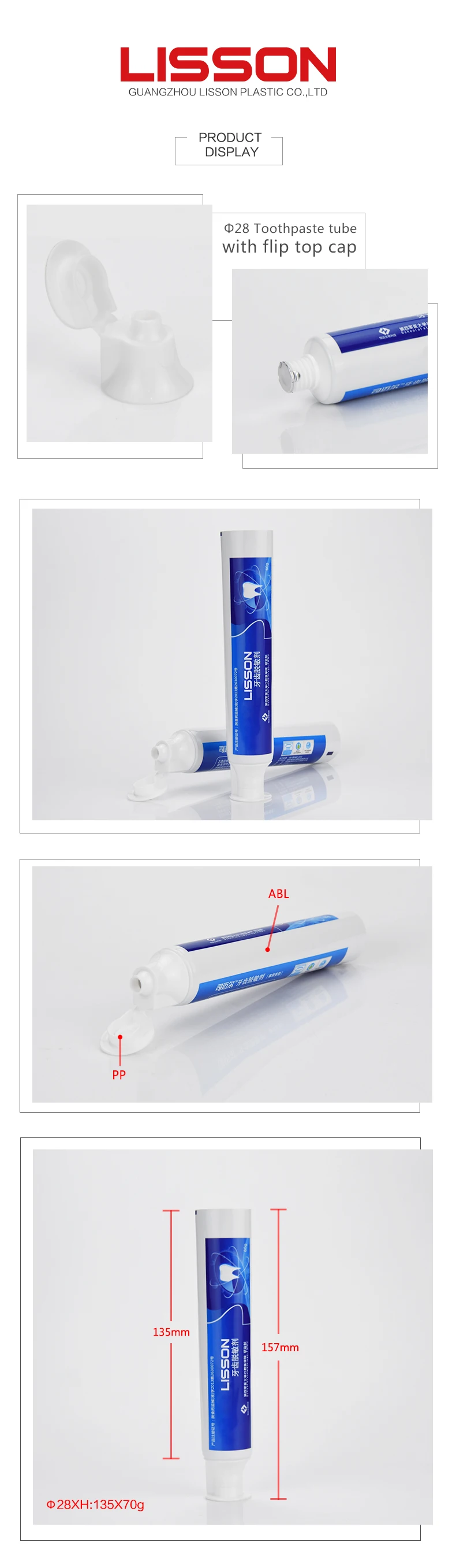 Wholesale Laminated Soft Plastic Toothpaste Tube Packaging Custom