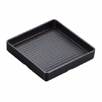 Wholesale BPA free Dishwasher Safe Melamine Black Plate Shabu Shabu for Japanese Restaurant