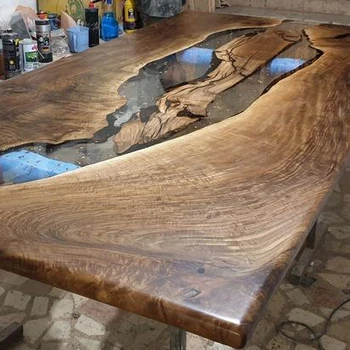 Садовый стол деревянный с металлическими ножками