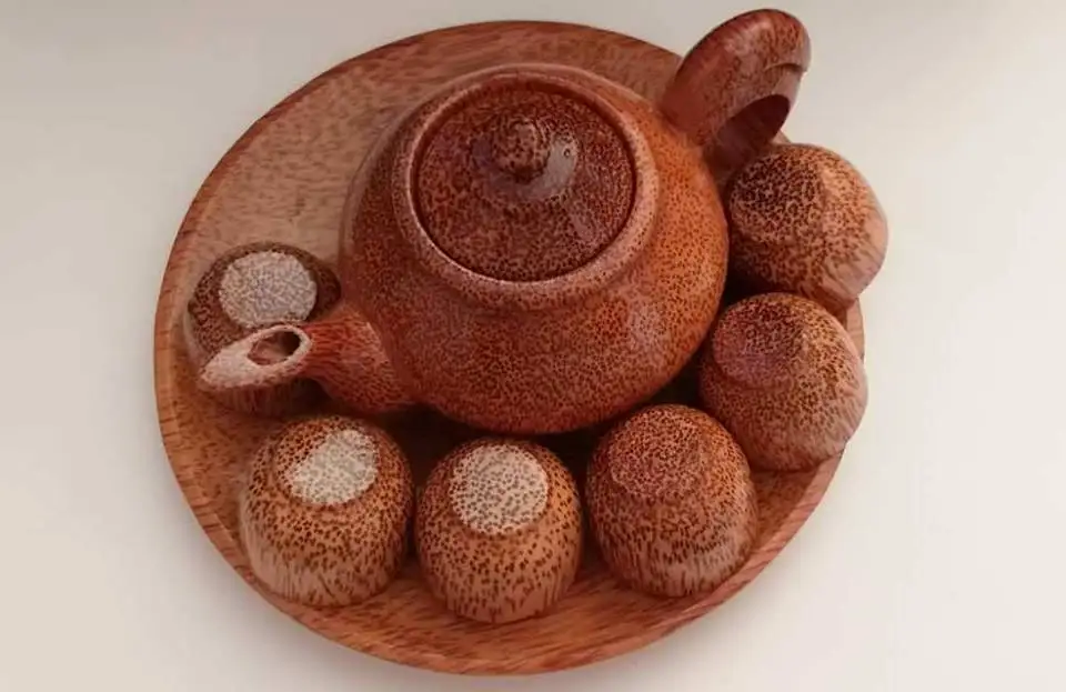 ベストセラー ココナッツ ユニーク ティーセット 手作りココナッツ