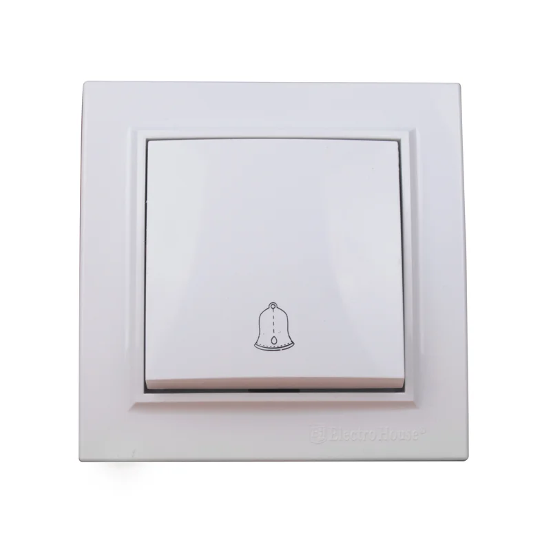 Door Bell Electrical Switch 1 Gang 16a White Color 220v European Bell